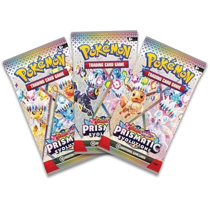 rayihni TCG: مجموعة ملصقات SCARLET & VIOLET PRISMATIC EVOLUTIONS (3 حزم تعزيز و 3 بطاقات ترويجية لامعة) - Image 4